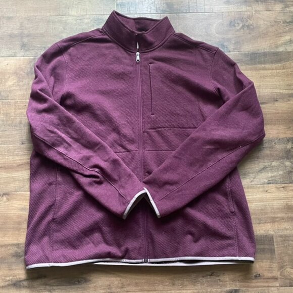 Duluth Trading Co. 2XL Full Zip Textured Cotton Blend Jacket – Maroon - Picture 1 of 7